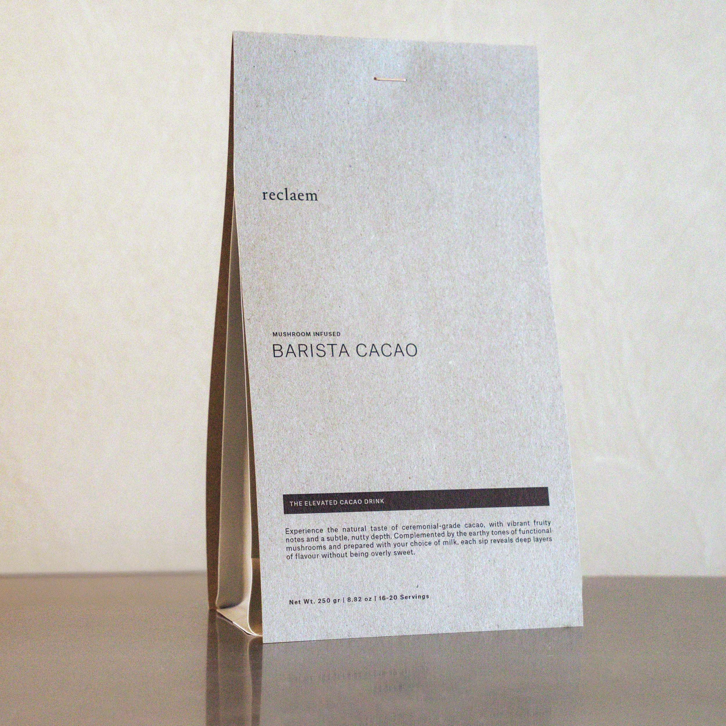 Cacao barista de grado ceremonial con hongos funcionales. 250 gr.