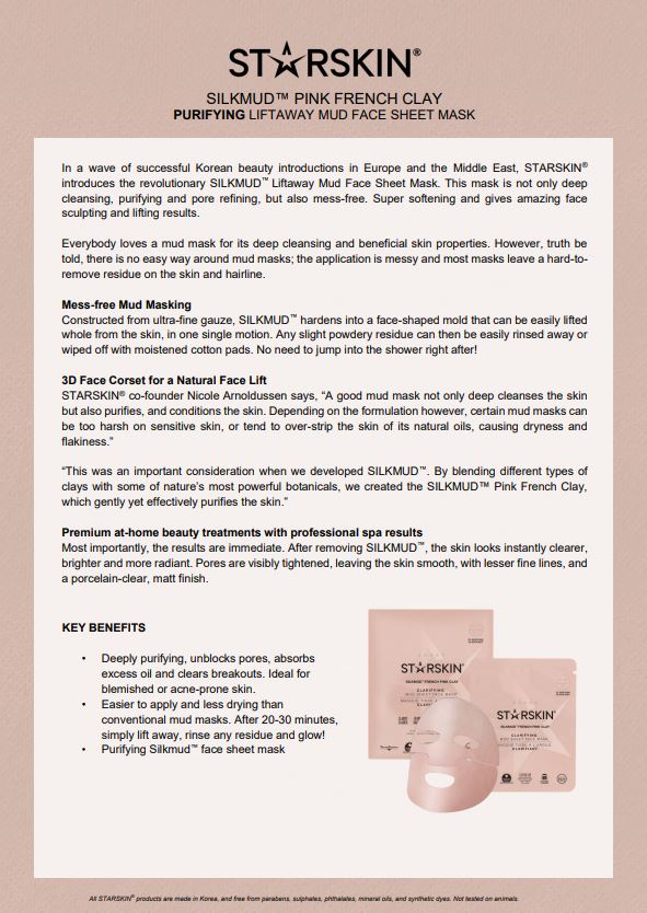Mascarilla facial Silkmud