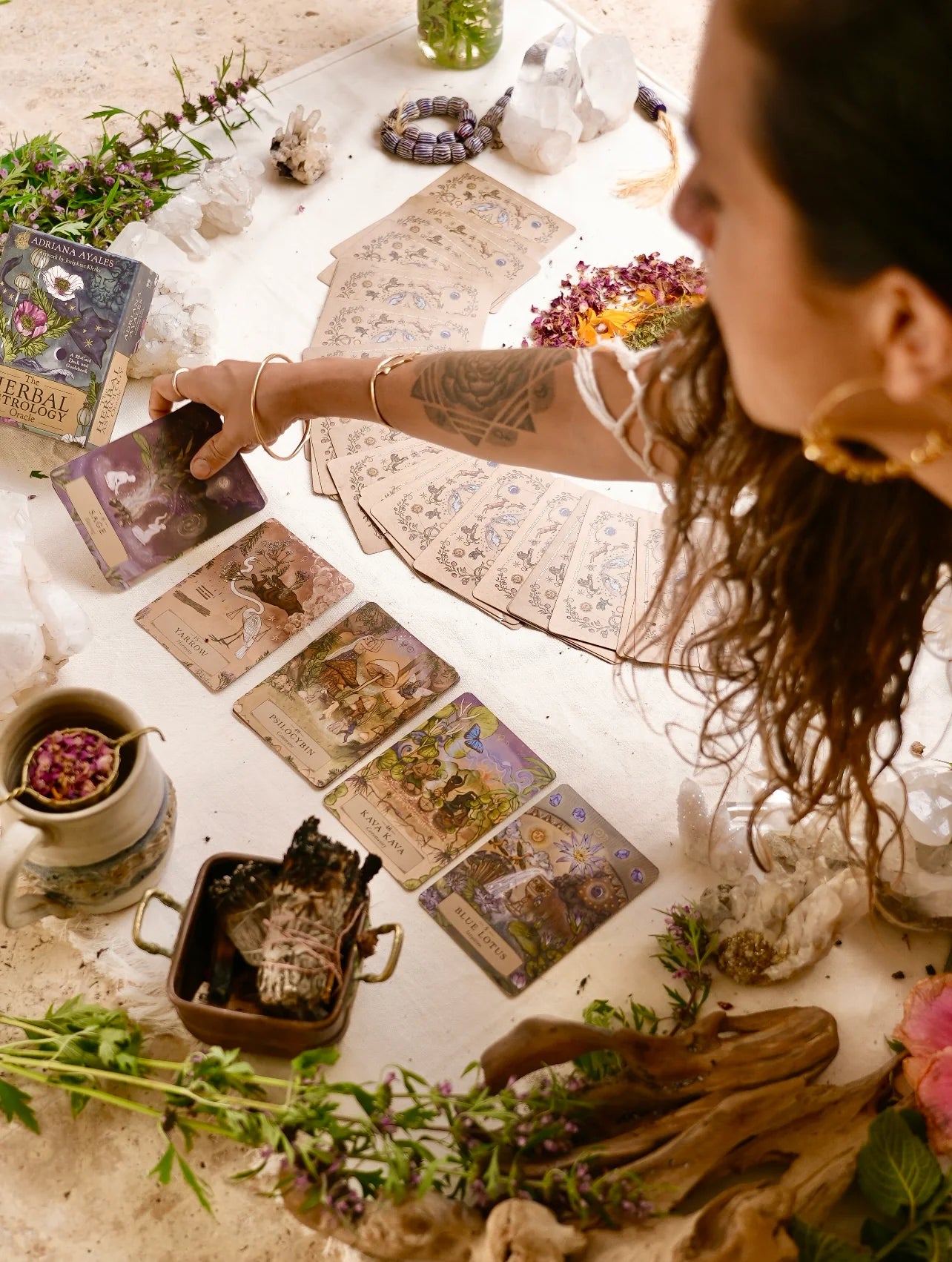 HERBAL ASTROLOGY Oráculo | Baraja de 55 cartas + libro/guía