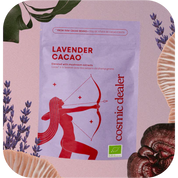 CACAO LAVANDA Polvo | Bebida de cacao enriquecida con melena de león, reishi maitake y lúcuma