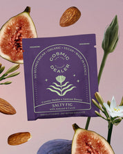 Snack de chocolate Chakra con higos salados y almendras