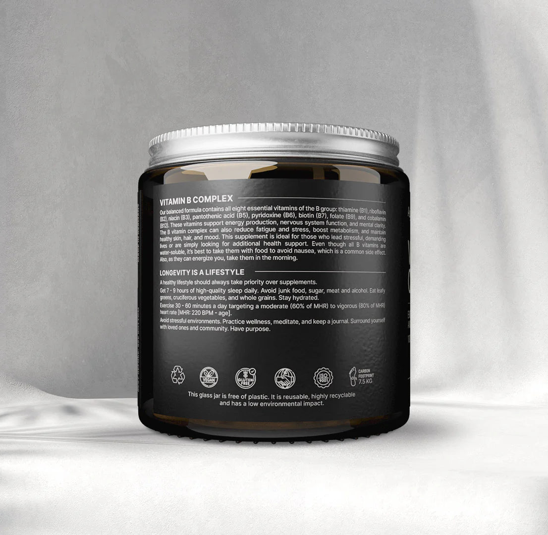 VITAMINA B COMPLEX 180 Cápsulas | Energía, Cerebro y Sistema Nervioso